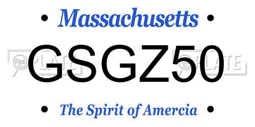 GSGZ50 Massachusetts License Plate