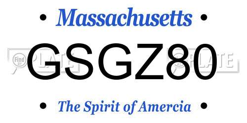 GSGZ80 Massachusetts License Plate