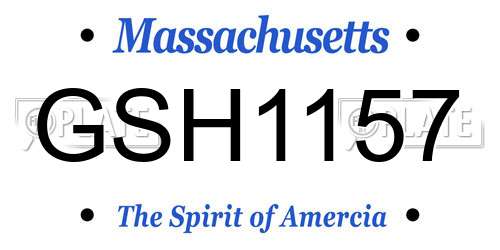 GSH1157 Massachusetts License Plate