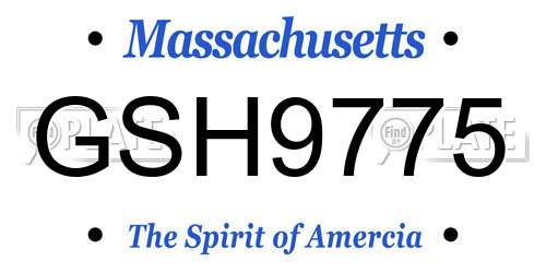 GSH9775 Massachusetts License Plate