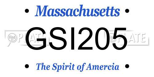 GSI205 Massachusetts License Plate