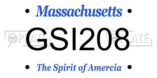 GSI208 Massachusetts License Plate