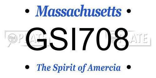 GSI708 Massachusetts License Plate
