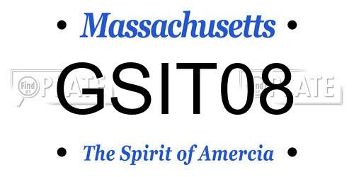 GSIT08 Massachusetts License Plate