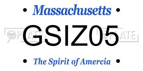 GSIZ05 Massachusetts License Plate
