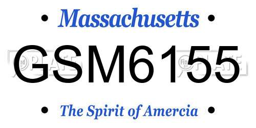 GSM6155 Massachusetts License Plate