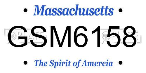 GSM6158 Massachusetts License Plate