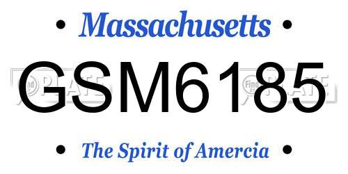 GSM6185 Massachusetts License Plate
