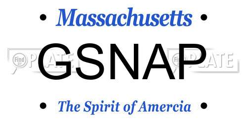 GSNAP Massachusetts License Plate
