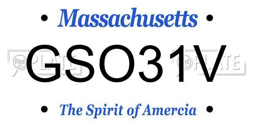 GSO31V Massachusetts License Plate
