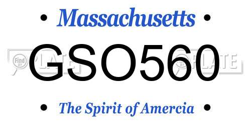 GSO560 Massachusetts License Plate