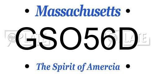 GSO56D Massachusetts License Plate