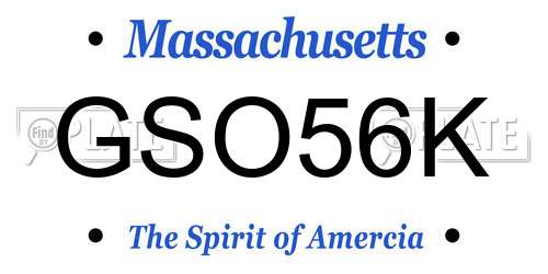 GSO56K Massachusetts License Plate