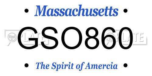 GSO860 Massachusetts License Plate