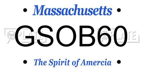 GSOB60 Massachusetts License Plate