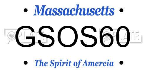 GSOS60 Massachusetts License Plate
