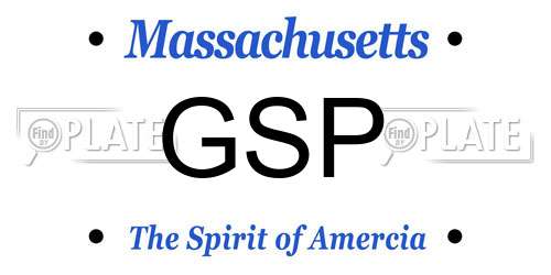 GSP Massachusetts License Plate