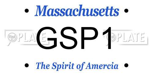 GSP1 Massachusetts License Plate