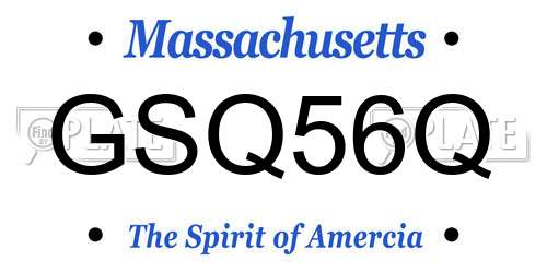 GSQ56Q Massachusetts License Plate