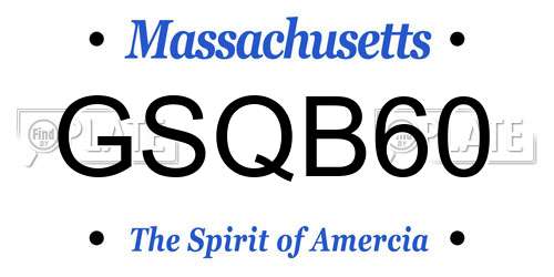 GSQB60 Massachusetts License Plate