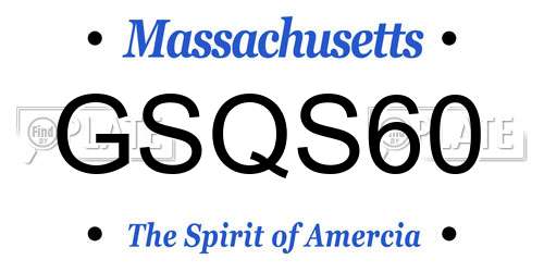 GSQS60 Massachusetts License Plate