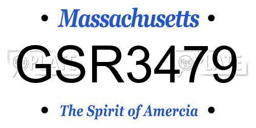 GSR3479 Massachusetts License Plate