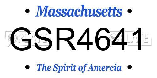 GSR4641 Massachusetts License Plate