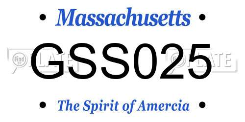 GSS025 Massachusetts License Plate