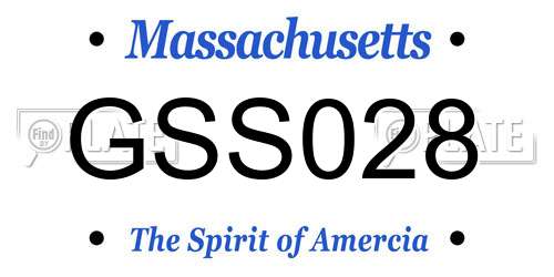 GSS028 Massachusetts License Plate