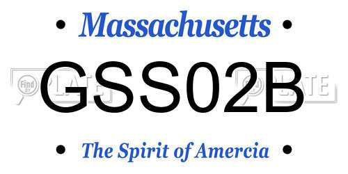 GSS02B Massachusetts License Plate