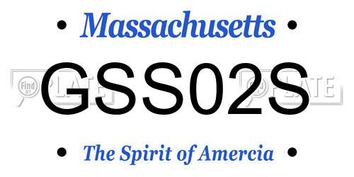GSS02S Massachusetts License Plate