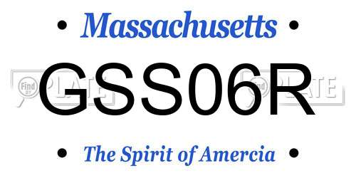 GSS06R Massachusetts License Plate