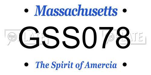 GSS078 Massachusetts License Plate