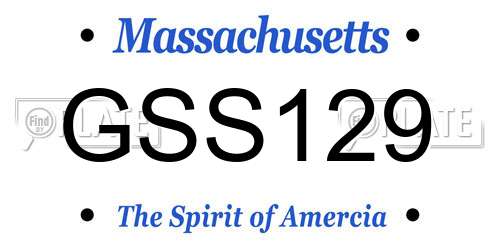 GSS129 Massachusetts License Plate