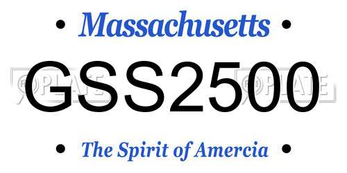 GSS2500 Massachusetts License Plate