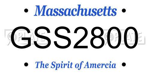 GSS2800 Massachusetts License Plate