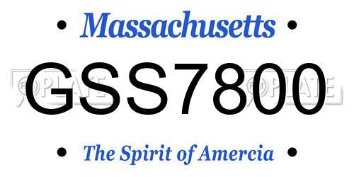 GSS7800 Massachusetts License Plate