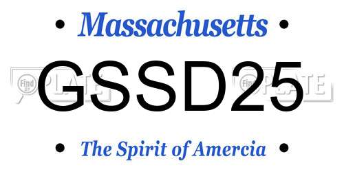 GSSD25 Massachusetts License Plate