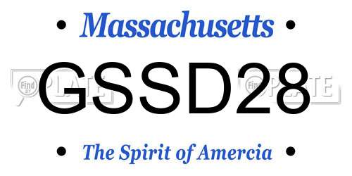 GSSD28 Massachusetts License Plate