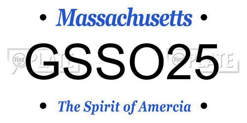 GSSO25 Massachusetts License Plate