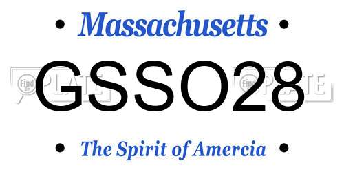 GSSO28 Massachusetts License Plate