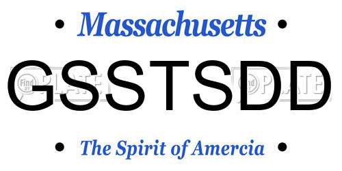 GSSTSDD Massachusetts License Plate