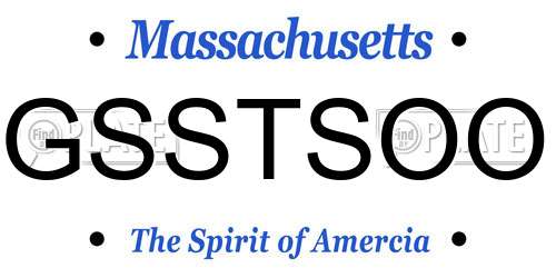 GSSTSOO Massachusetts License Plate