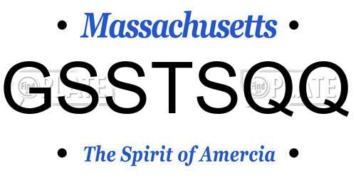 GSSTSQQ Massachusetts License Plate