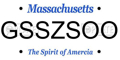 GSSZSOO Massachusetts License Plate