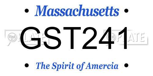 GST241 Massachusetts License Plate