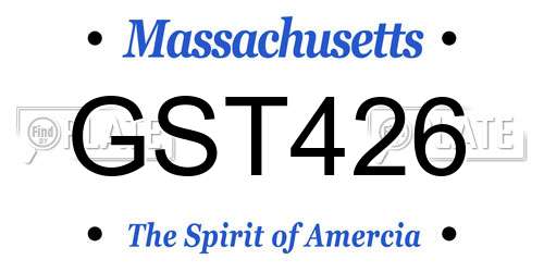 GST426 Massachusetts License Plate