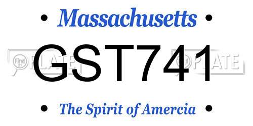 GST741 Massachusetts License Plate