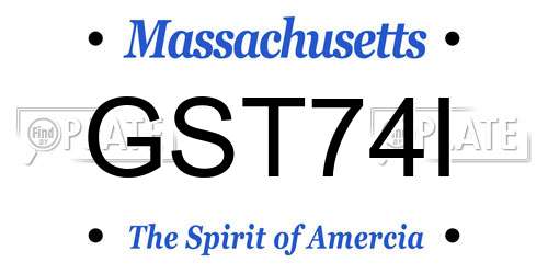 GST74I Massachusetts License Plate