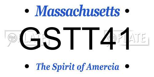 GSTT41 Massachusetts License Plate